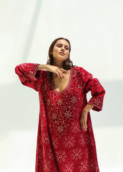 TB02 - Floral Fuchsia Mkhawar